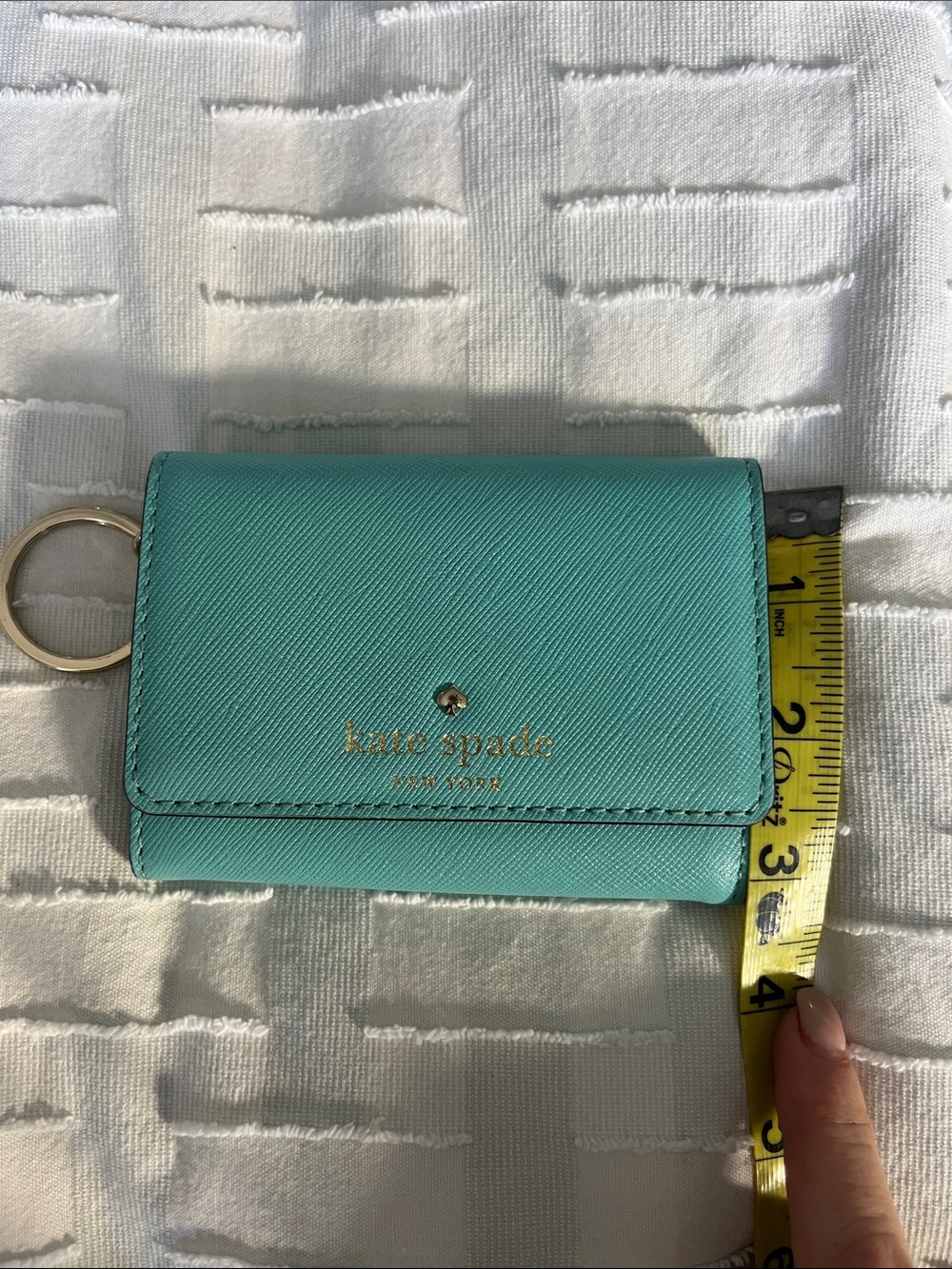 kate spade Turquoise Leather Card Holder with Key Ring - Picture 9 of 11